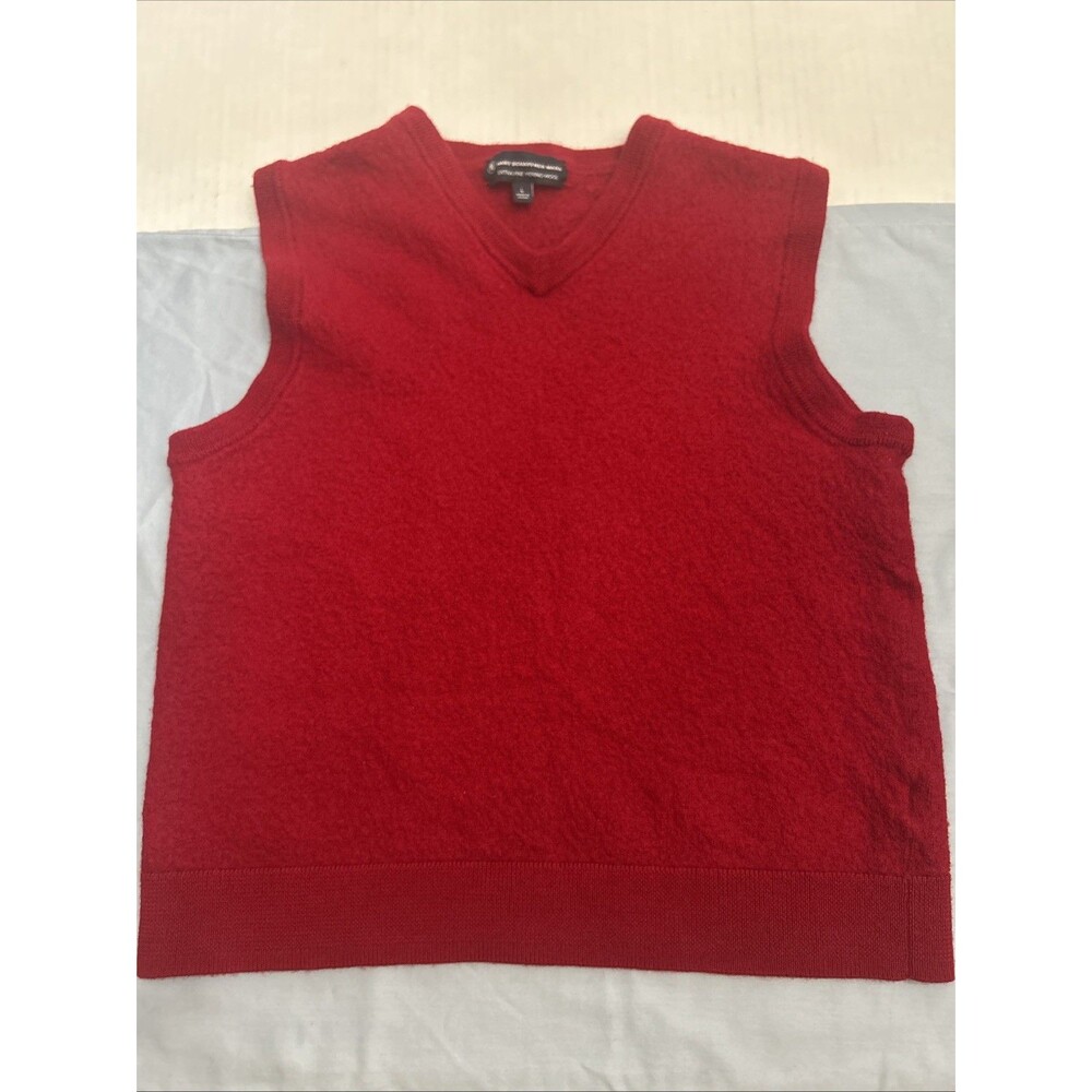 Hart Schaffner Marx Boys 100%  Merino Wool Vest Dark Red V-Neck Sz L